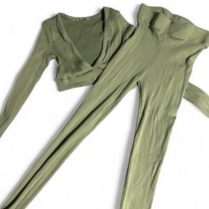 SOLD - Fashion Nova Olive Green Leggings Set